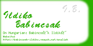 ildiko babincsak business card